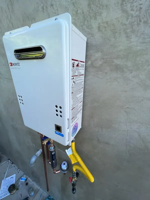 Tankless water heater installation for Thornley homes